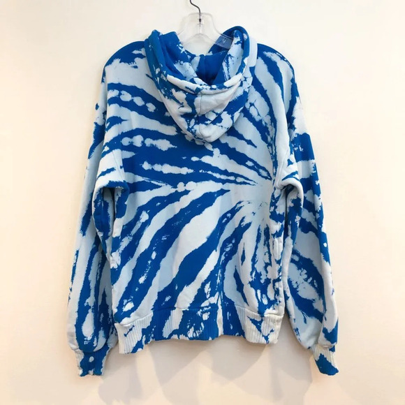 Cotton Citizen Brooklyn 100% Cotton Blue Tie Dye Oversized Hooded Sweatshirt XS - Picture 13 of 14